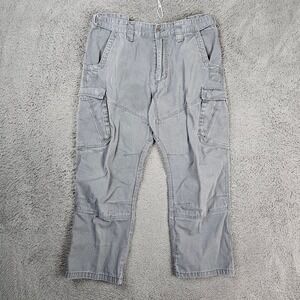 Guide Gear Mens Gray Cotton Canvas Cargo Work Pants 34x29 Tactical Utility
